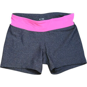 Champion Women’s Active Shorts Small Black Pink Fold Waist Stretch Workout Gym